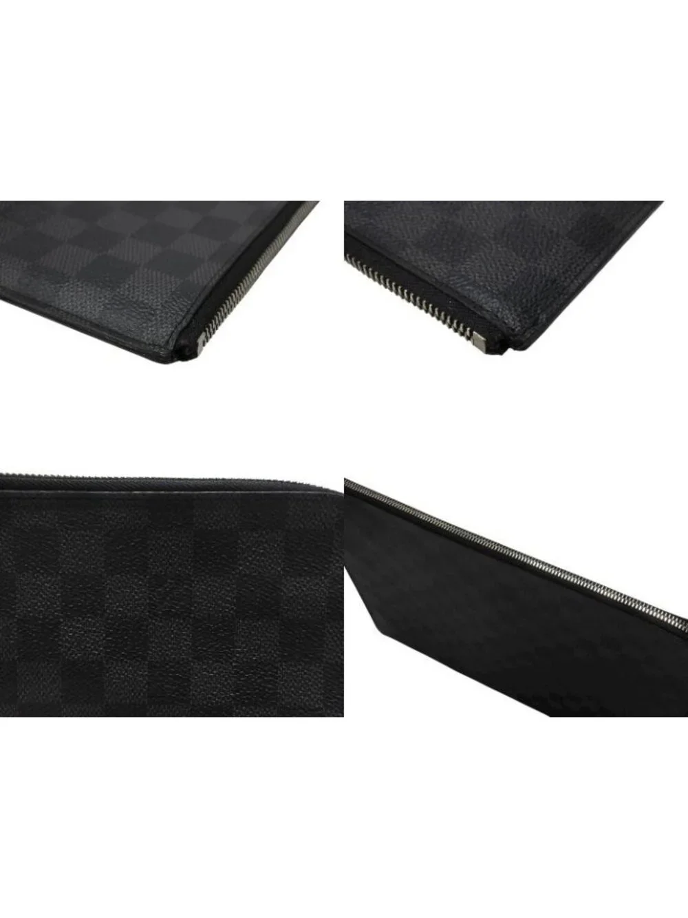 Louis Vuitton Pochette Jour GM Damier Graphite Black Gray Silver Clutch